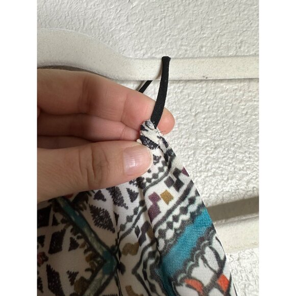 Saylor Bailey Mini Dress Size Small Aztec Print Tie Waist Mini Sleeveless Boho - Picture 9 of 10